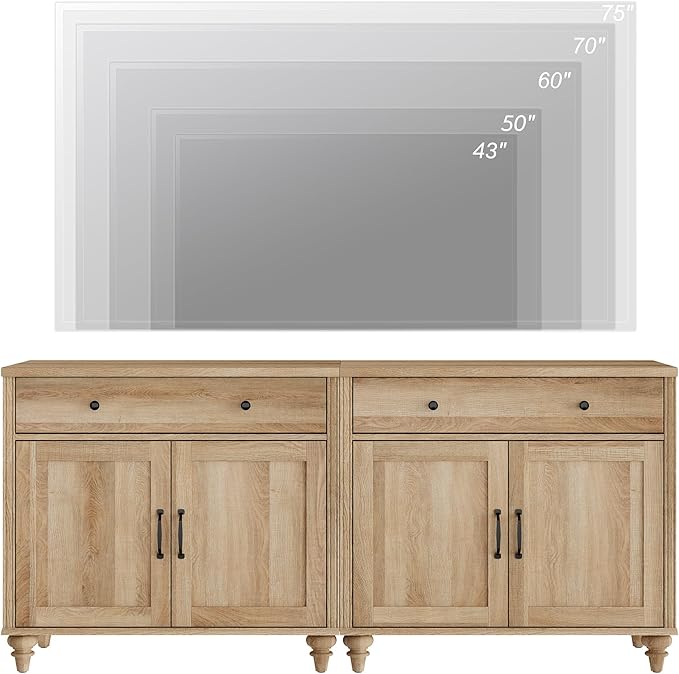 WAMPAT Farmhouse TV Stand for 75 inch TV - Image 4