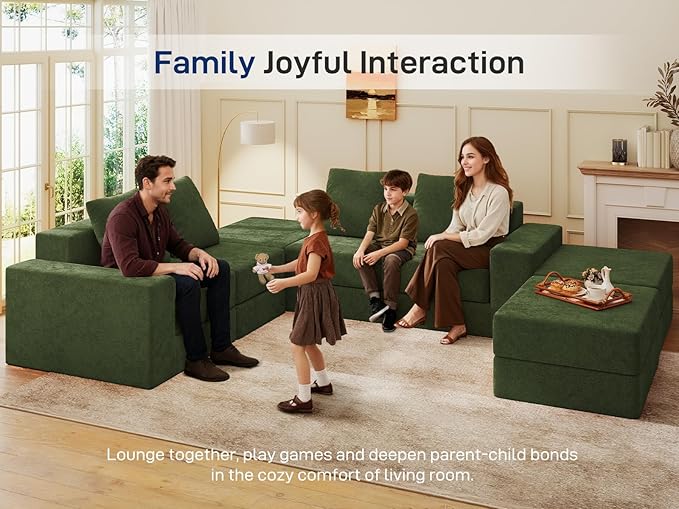 Living&Giving 128" U-Shaped Cloud Sectional Couch - Image 3