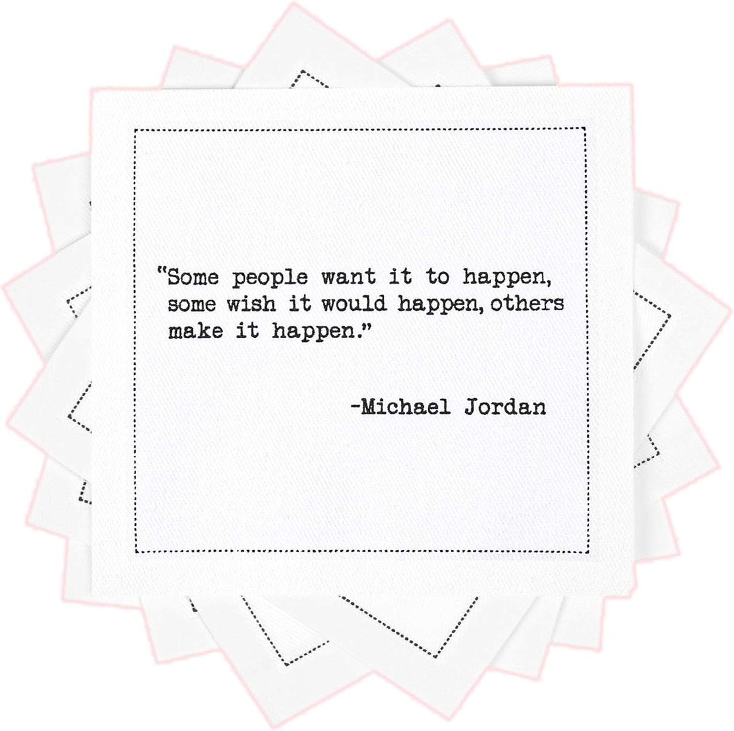 Five Star Napkins White Cocktail Napkins – 50 Luxury Cotton Disposable Cocktail Party Napkins with Quotes – 4.5" x 4.5" for Home Bars, Game Nights, Beverages, Birthdays, Weddings & Holidays