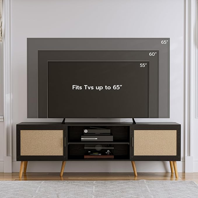 ZttRiee TV Stand for TVs up to 65'', Entertainment Center - Image 3