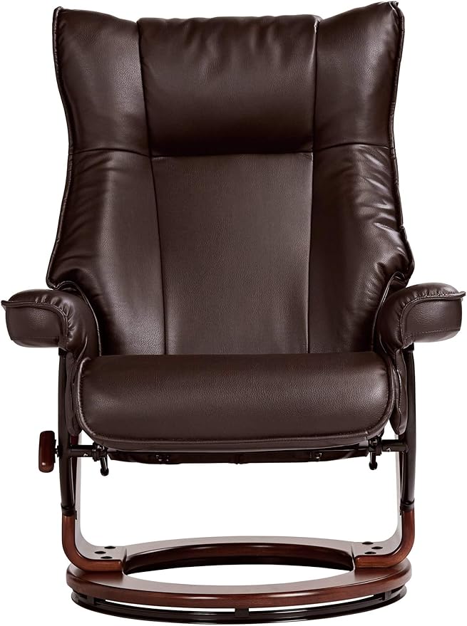 Benchmaster Morgan Java Swivel Faux Leather Recliner Chair - Image 8