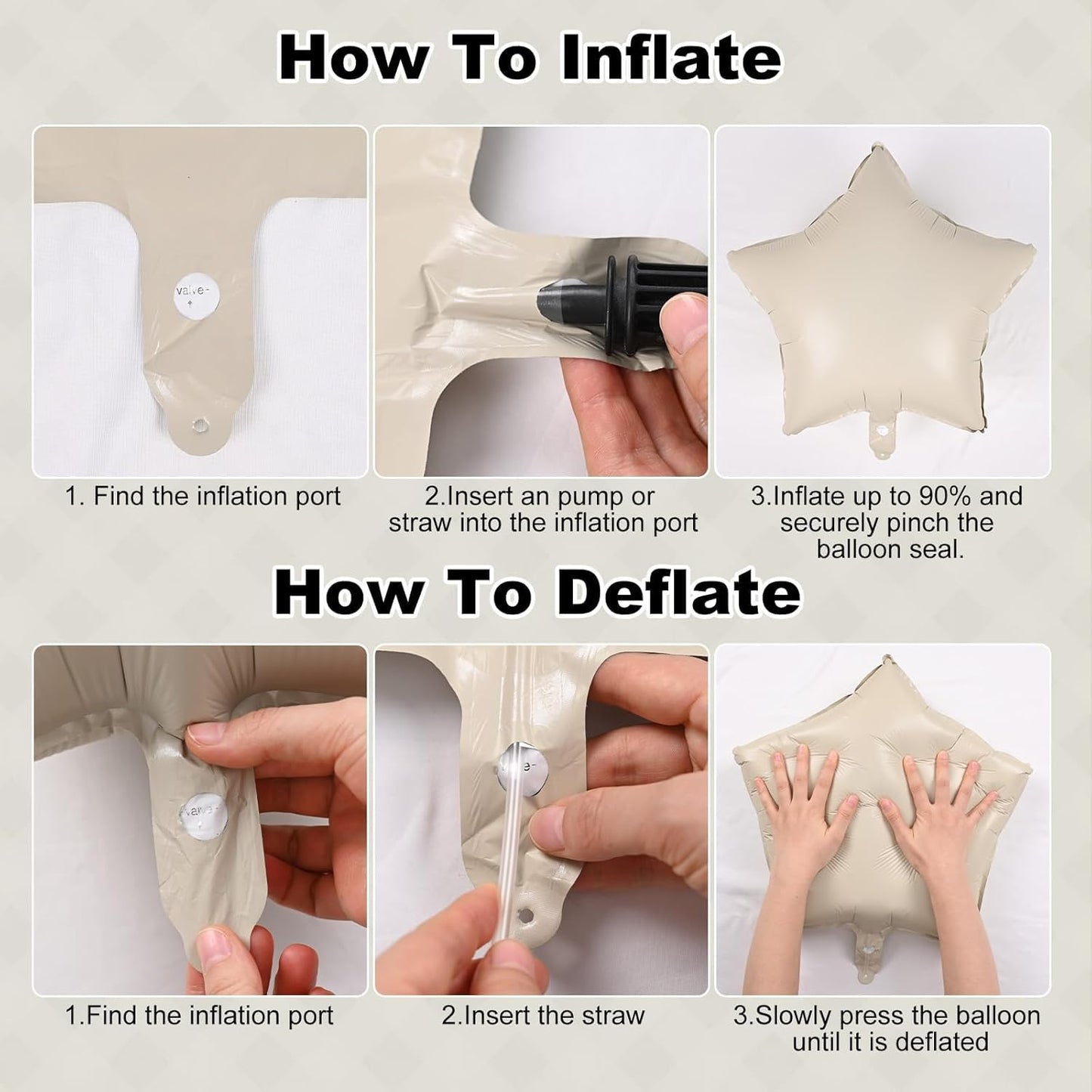 Happy Birthday Balloon Banner Cream, 16 Inch Beige Mylar Foil Letter Balloons, Boho Neutral Birthday Decorations with 10 Pcs Ivory Caramel Brown Foil Balloon, Inflatable Party Supplies for Women Girl