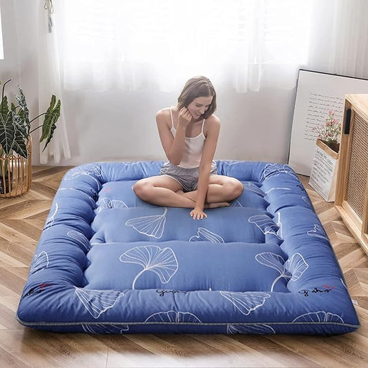 MAXYOYO Leaf Printed Japanese Futon Floor Mattress, Thicken Sleeping Pad Floor by MAXYOYO