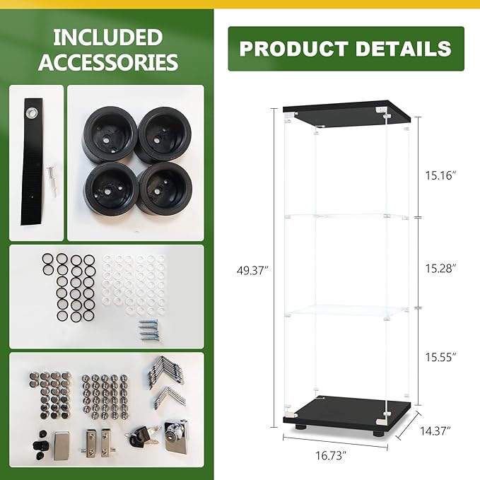 LFT HUIMEI2Y Glass Display Cabinet 3-Shelf - Image 2