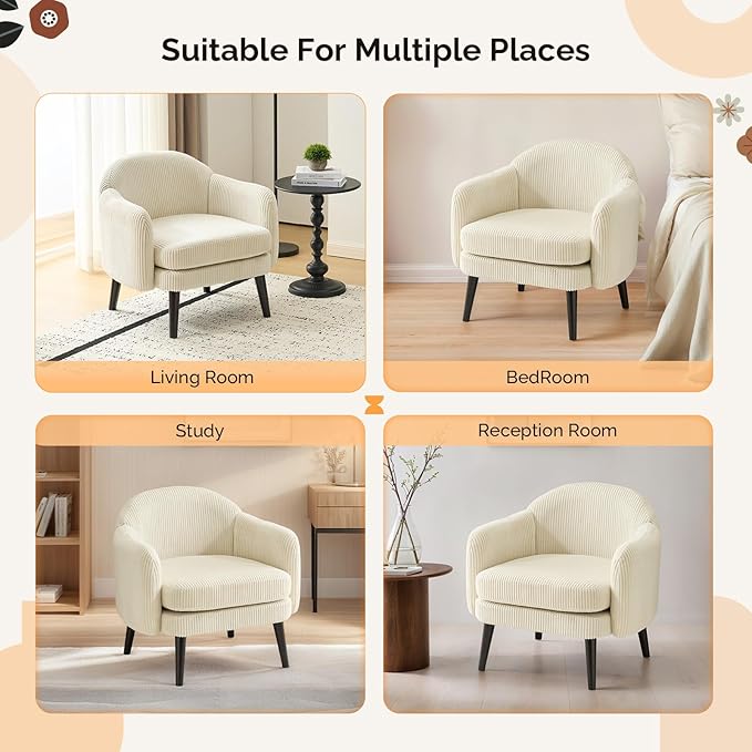VINGLI 30.3" Wide Modern Barrel Accent Armchairs Set of 2 - Image 7
