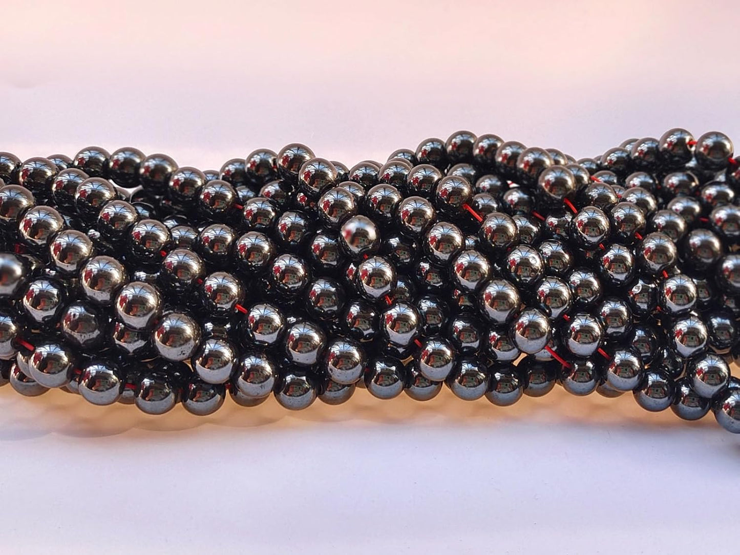 Stone Beads 6mm 140pcs Black Hematite Beads Round Loose Gemstones Beads for Bracelet Necklace Jewelry Making (6mm, 60619 Black Hematite)
