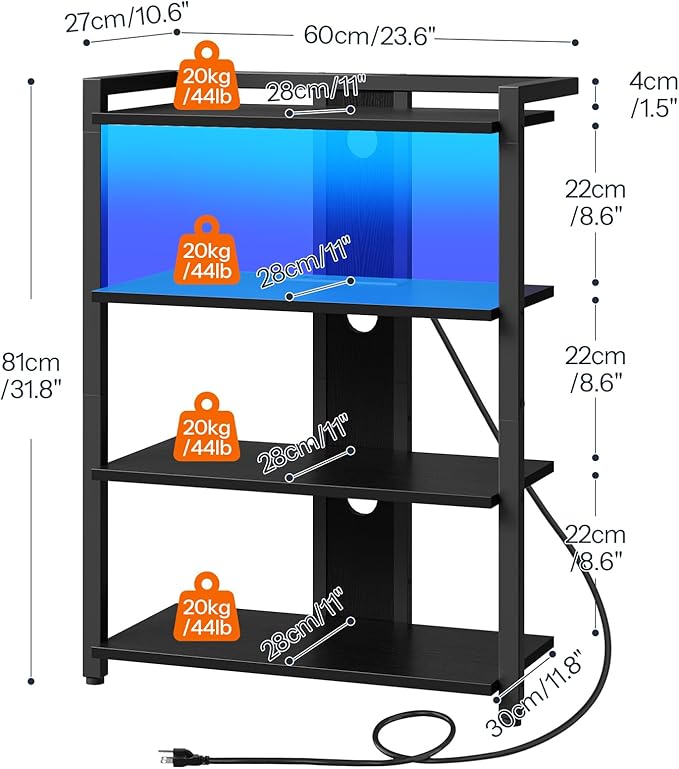 HOOBRO 4-Tier AV Media Stand, Media Console - Image 3