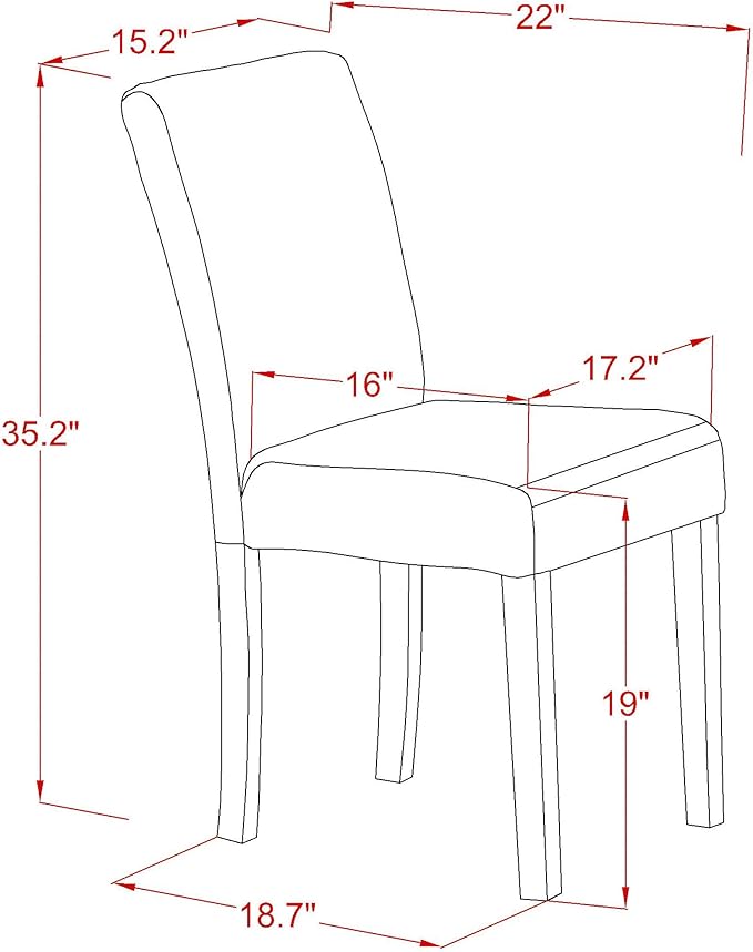 East West Furniture ABP8T05 Abbott Parson Chairs - Image 3