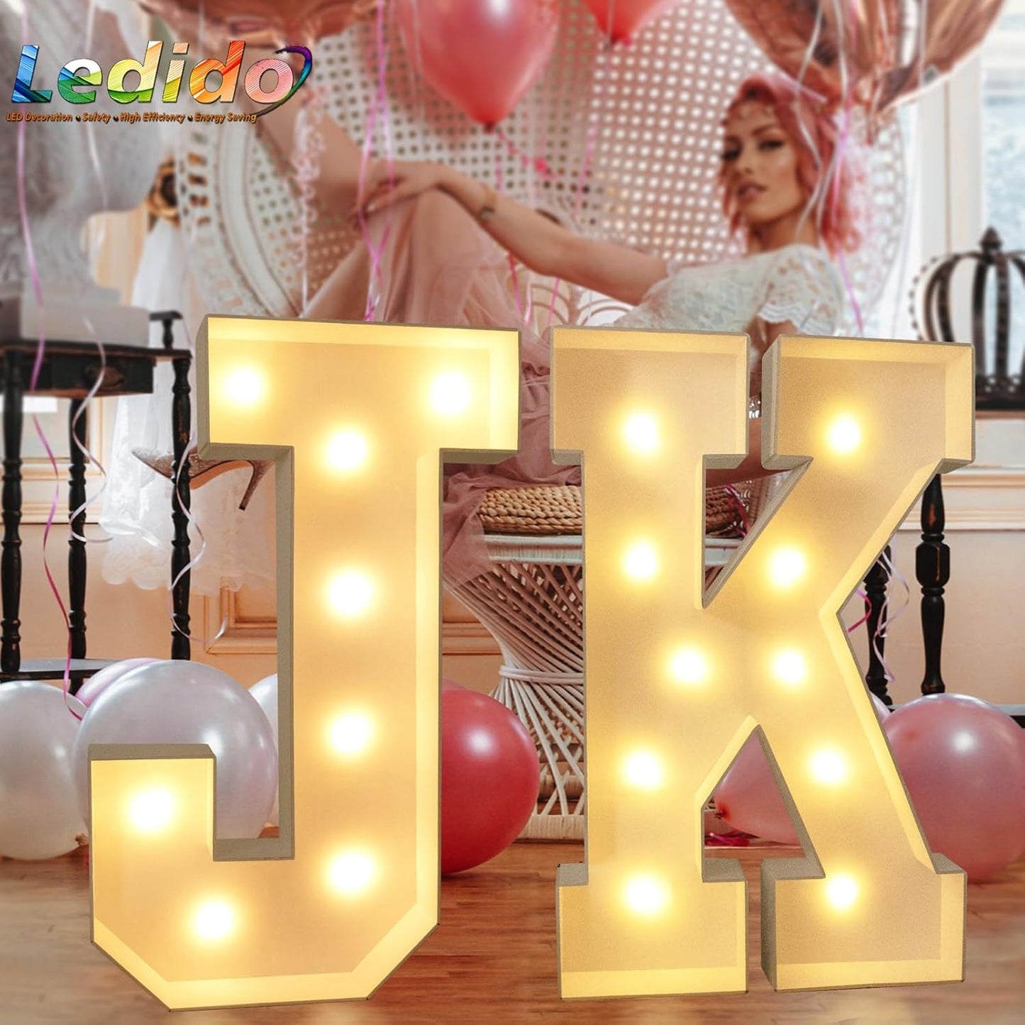 Ledido 3FT Marquee Light Up Letters, Large Light Up Letters, Marquee Letter 3 Feet Tall, Mosaic Lighted Letter for Party Decoration Baby Shower Anniversary Wedding, Z