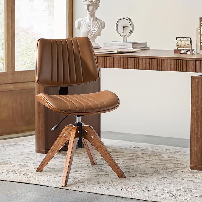 HULALA HOME Faux Leather Home Office Chair - Image 7