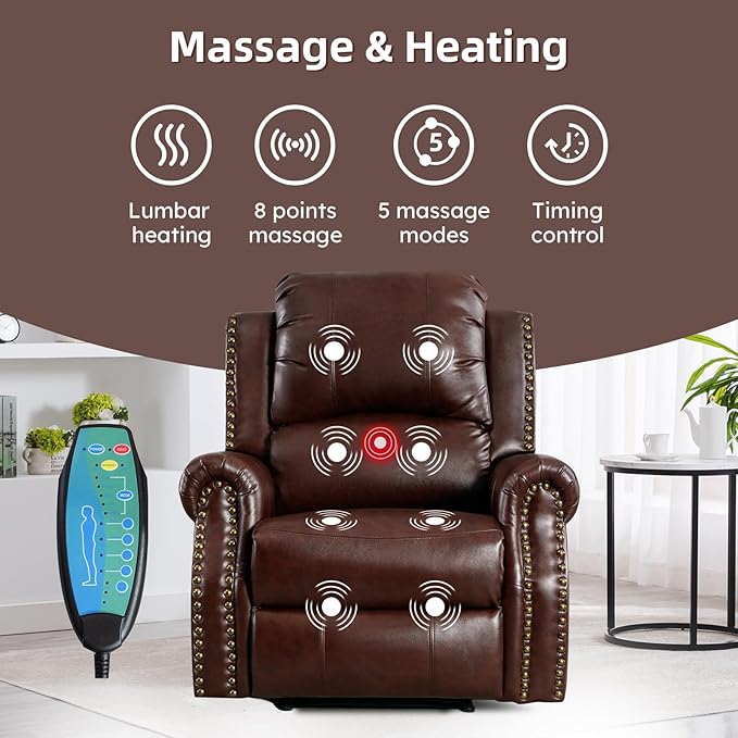 EBELLO Faux Leather Power Living Room Furniture Set, Included 2 Reclining 1 - Image 4