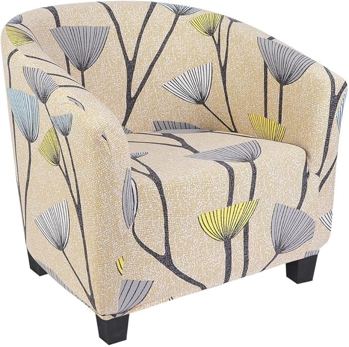 SearchI Club Chair Slipcover Stretch Barrel Chair Covers Printed Tub Chair by SearchI