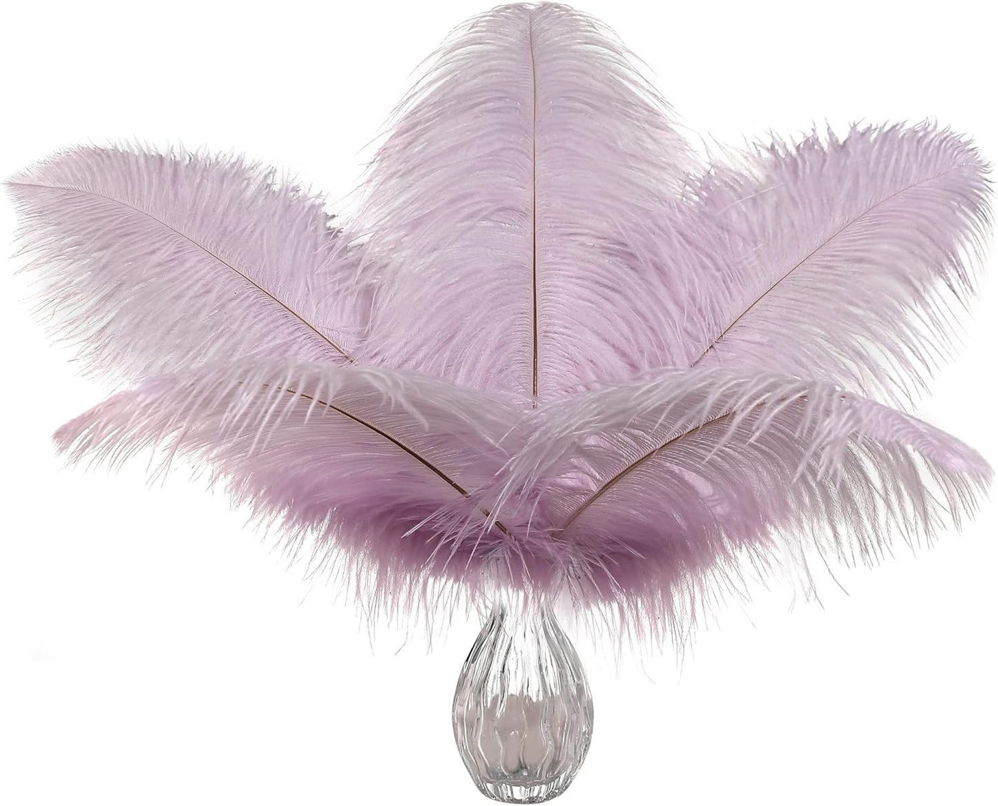 Ballinger Lavender Ostrich Feathers Bulk - 24Pcs 12-14inch Light Purple Feathers for Party Centerpieces, Flower Arrangement and Home Decor
