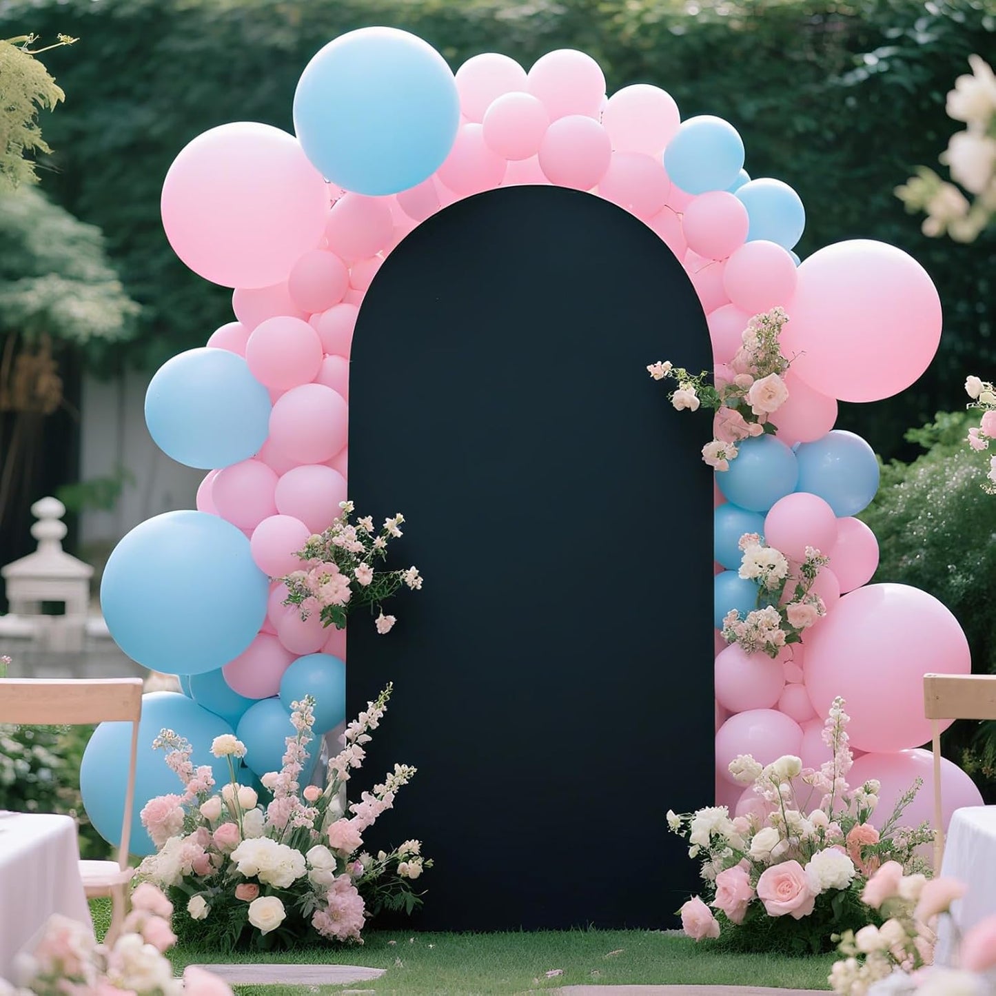 Ledido Wedding Arch Backdrop Cover 6FT Arch Covers Fitted Stretchy Spandex Round Top Stand Backdrop Cover for Wedding Banquet Ceremony Birthday Party Baby Shower Event Decoration,Black