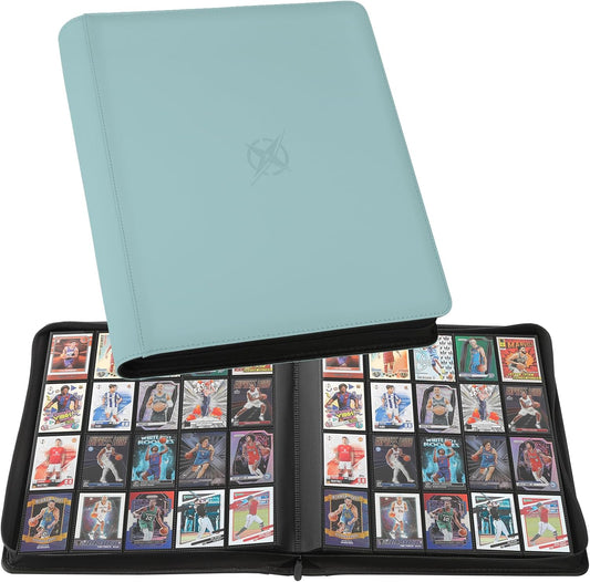 20-Pocket Card Binder, Trading Card Binder Holds 2000 Cards, Premium Zippered Trading Card Album Compatible with TCG, Game & Sports Cards (Sky Blue)