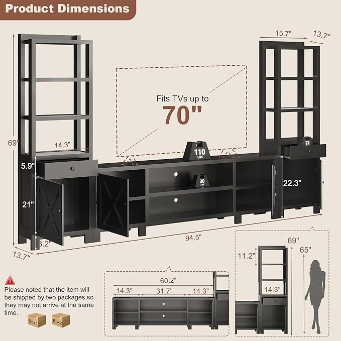 94" W Entertainment Center - Image 2