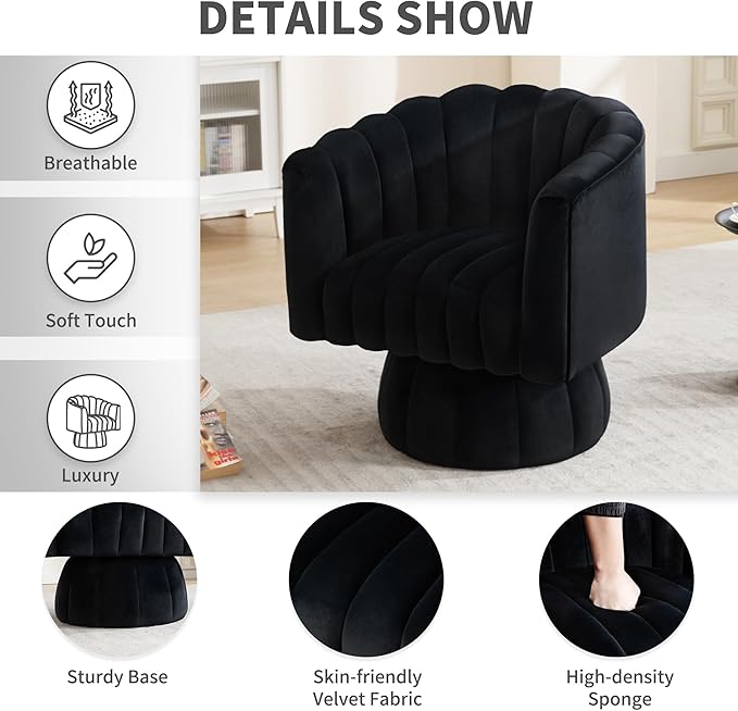 Swivel Accent Barrel Chair Set of 2- Cute Comfy Small Round 360° Arm Chair - Image 4
