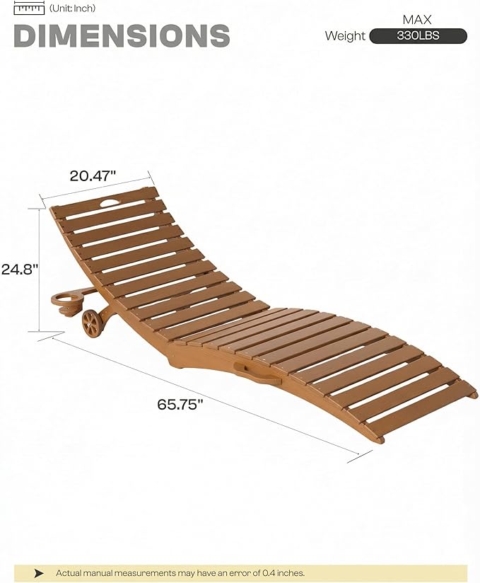 Folding HDPE Pool Lounge Chairs Set of 4, Pre-Assembled Outdoor Chaise Lounge - Image 2