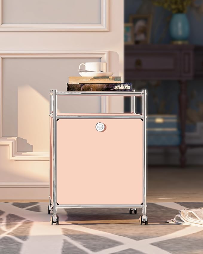 Matte Storage Cart with Flap Door, Large Capacity Storage Cart with Detachable - Image 7