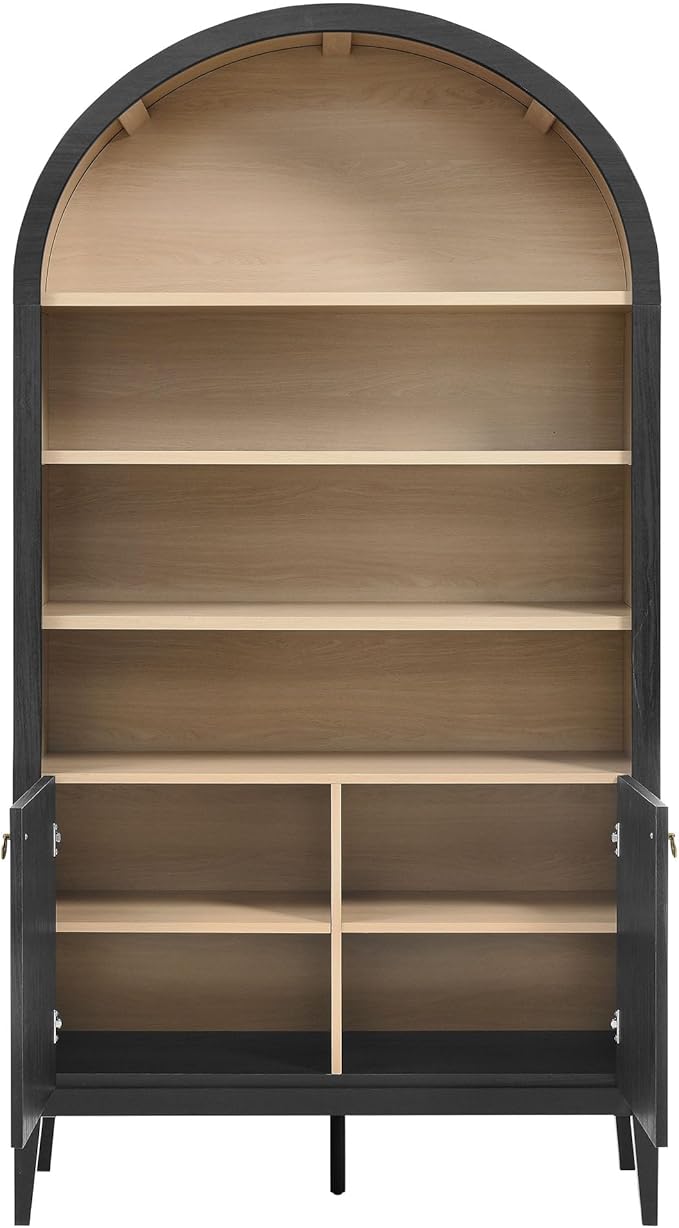 Modway Nolan Tall Arched Storage Display Cabinet in Black - Image 9