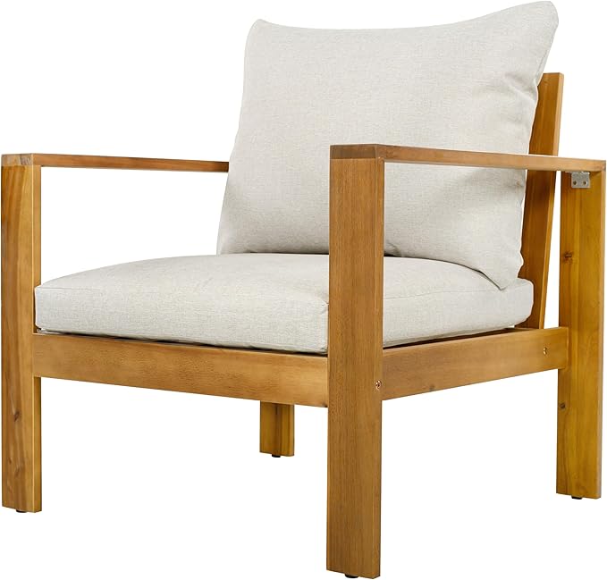 Christopher Knight Home Kayahs 4 Pieces Acacia Wood Furniture Set, Patio - Image 18