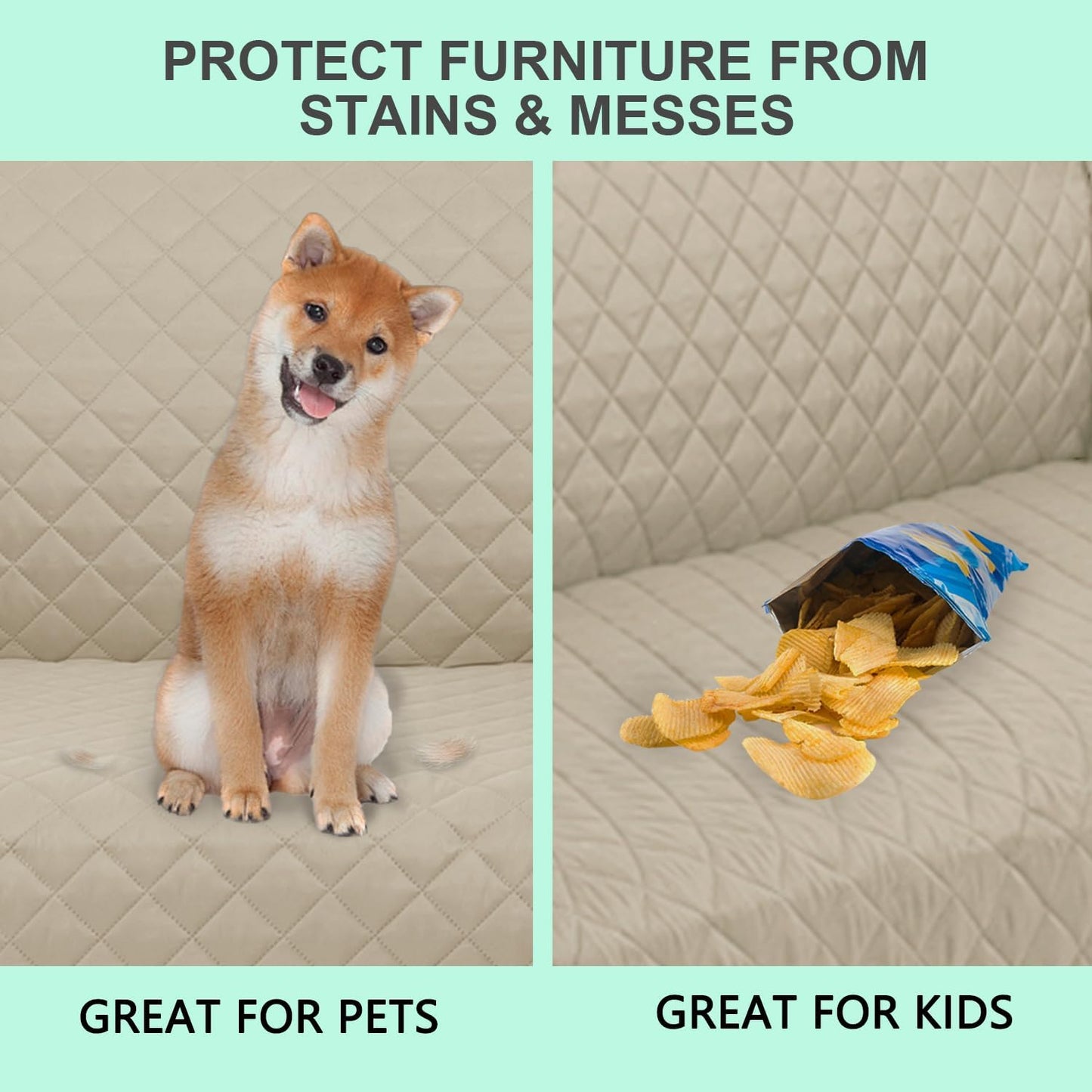 Recliner Chair Covers Reversible Sofa Cover Couch Cover for Pets Lazy Boy Furniture Protector(23''Chair,Sand/Beige)