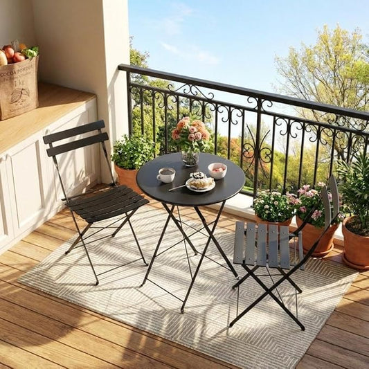GarveeLife Outdoor Metal Bistro Set, 3-Piece Patio Furniture Set by GarveeLife