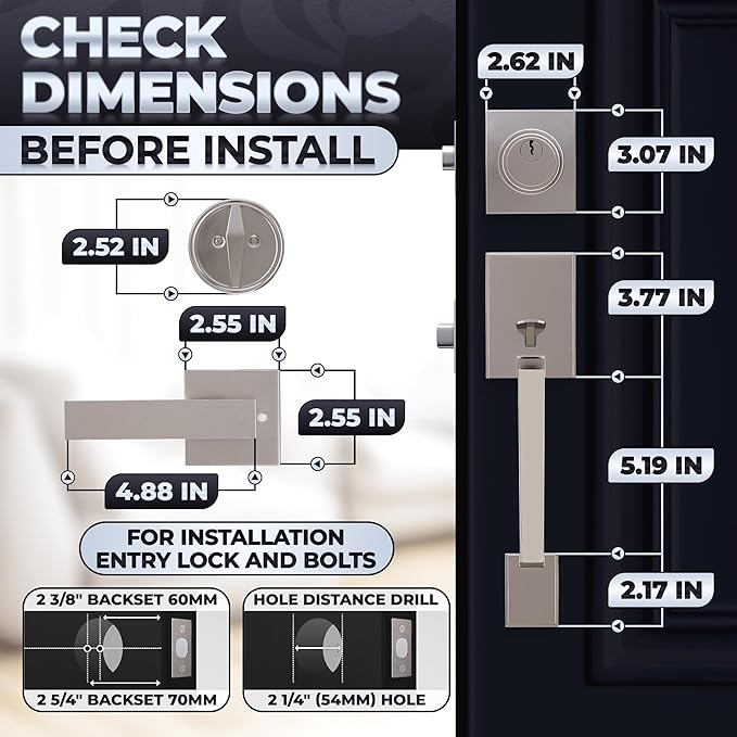 Front Door Lock Set – Zinc Alloy Body - Image 3