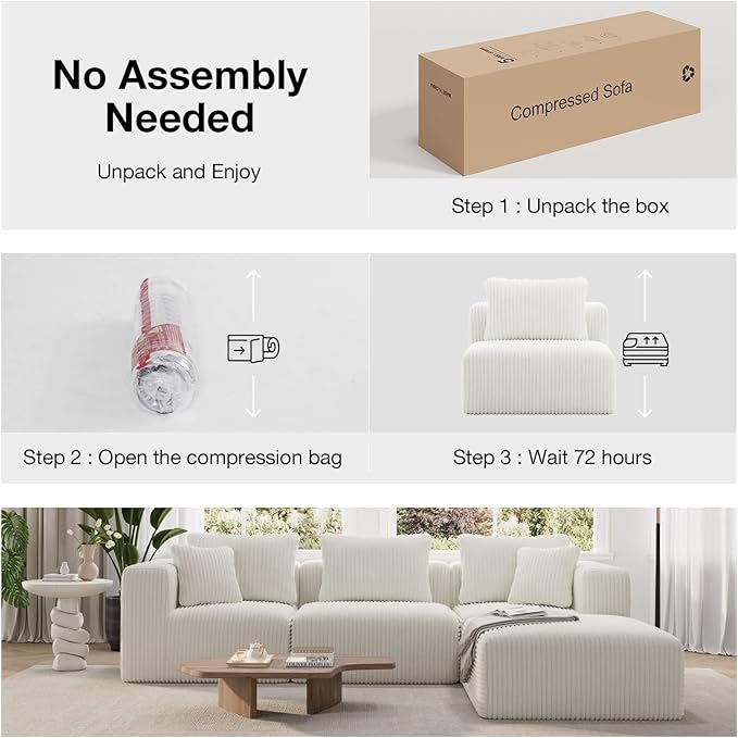 Novilla 141" Modular Sectional Sofa, Modern Cloud Sectional Couch - Image 4
