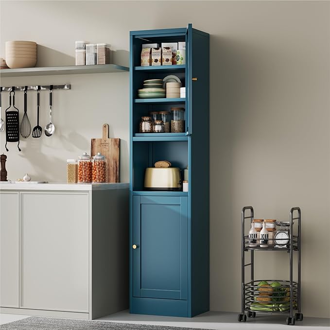 YAUWOH 2-Door Metal Storage Cabinet, Tall Slim Pantry Organizer - Image 8