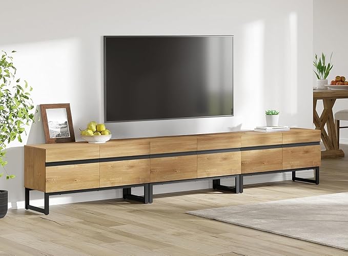 WAMPAT Modern TV Stand for 32-110 Inch TVs, Wood Entertainment Center - Image 8