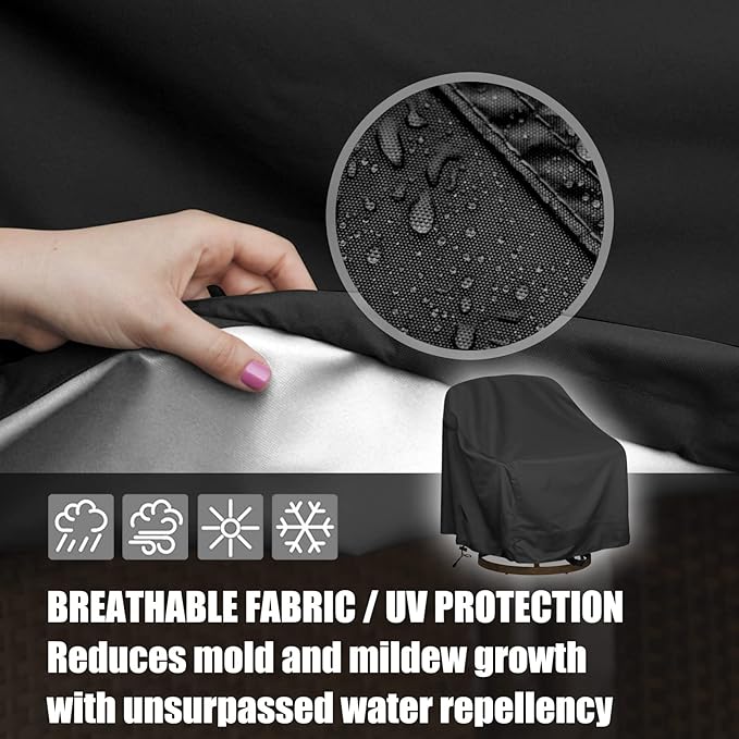 Outdoor Swivel Lounge Chair Cover 4 Pack, Waterproof Heavy Duty Outdoor Chair - Image 4