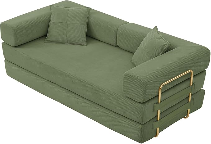 4-in-1 Folding Convertible Sofa Bed, 78 Inch Oversized Corduroy Upholstered - Image 7