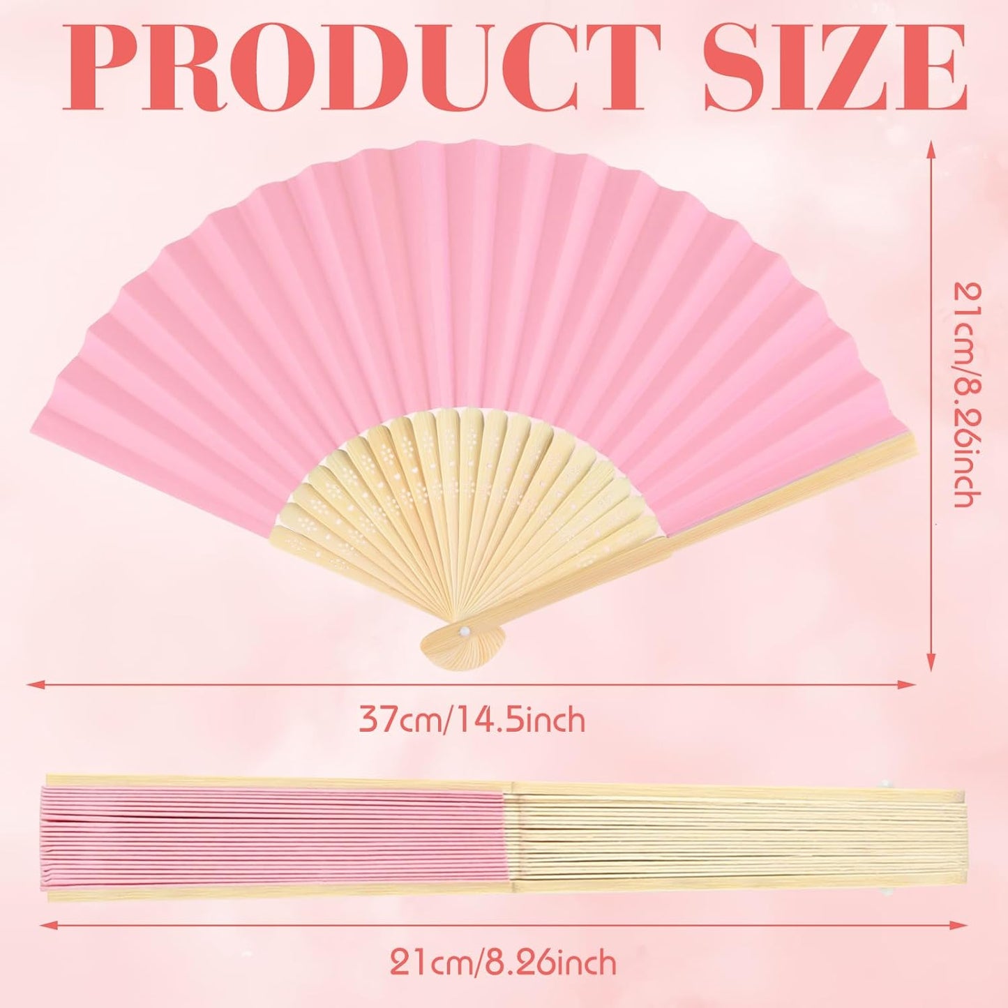 12 Pieces Hand Held Bamboo Folding Fans Paper Fans Handheld for Women Foldable Girls Wedding Decoration Church Home Party Favors Summer (Multicolor)