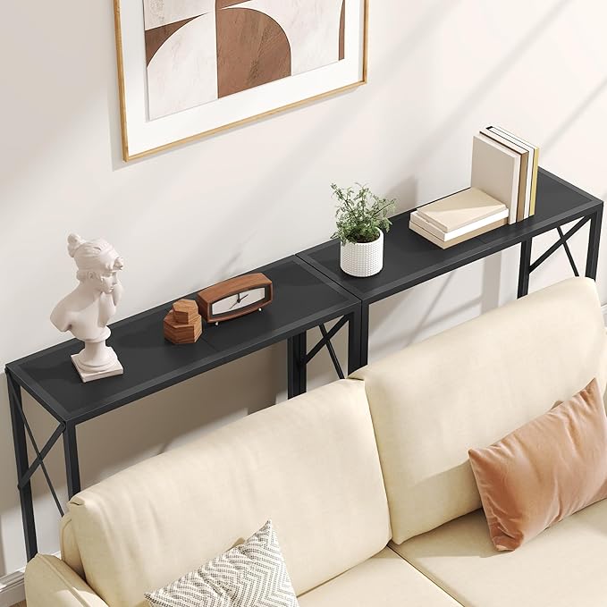 Tajsoon Small Entryway Table, 2-Tier Narrow Consle Table - Image 7