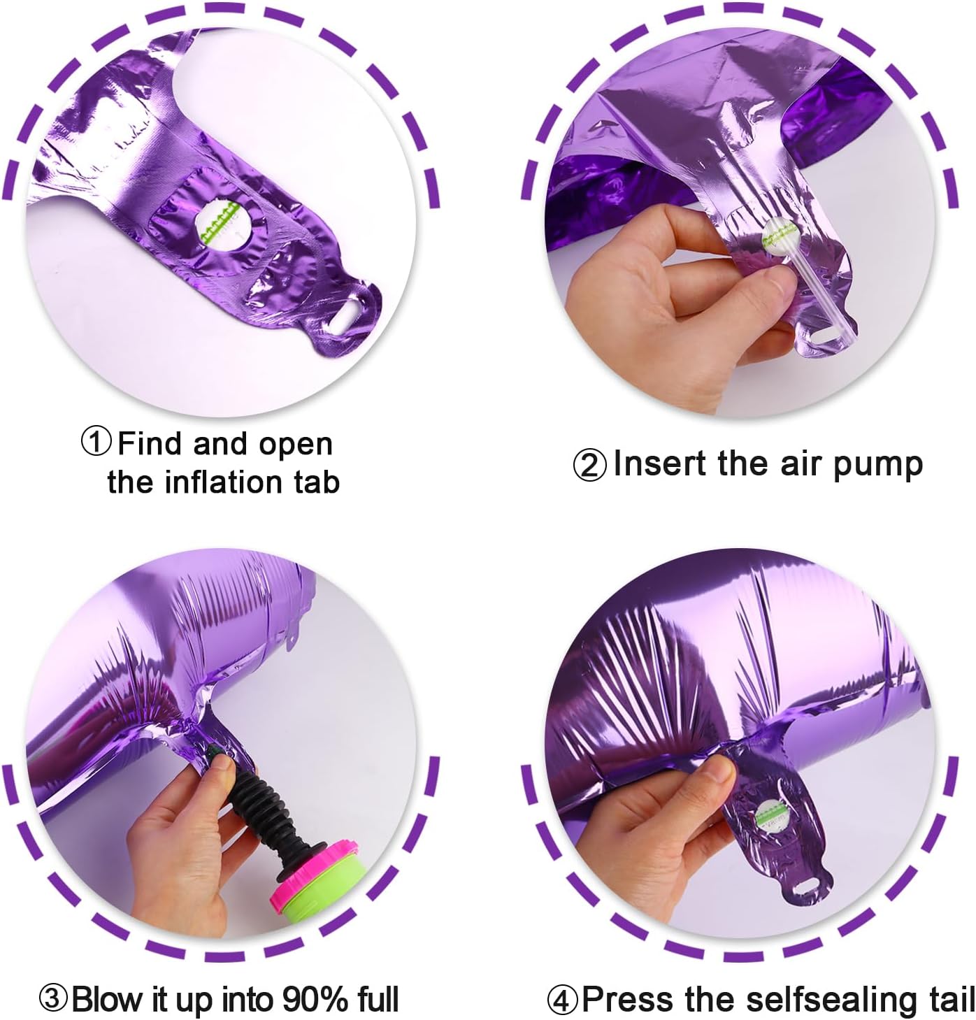 Jumbo Mylar Purple Number 4 Balloon 40 Inch, Big Number 4 Balloons Birthday Decorations, 4th Four 4 14 24 24 44 54 64 Year Old Birthday Party, Large Size Digit Numbers Balloon Supplies