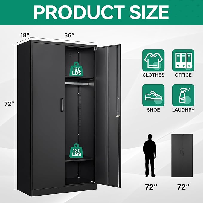 Letaya Metal Wardrobe Cabinets - Image 3