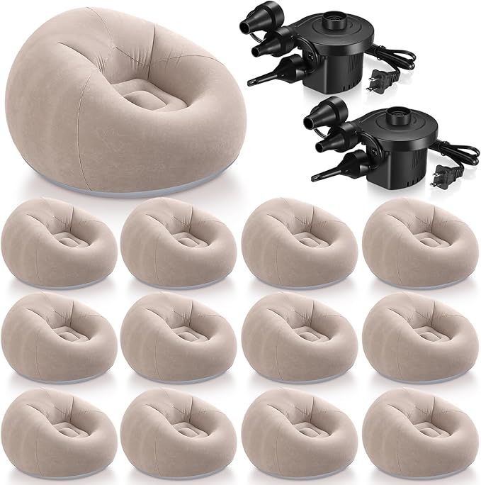 Realspring 6 9 12 Pcs Inflatable Bean Bag Chairs by Realspring