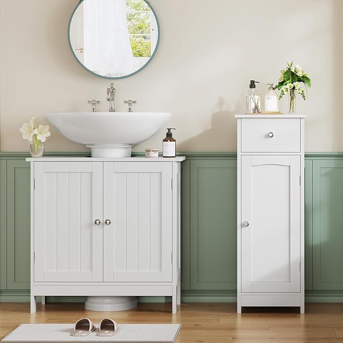 Iwell Bathroom Floor Cabinet, Small Bathroom Storage Cabinet - Image 4