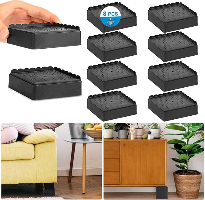 Bed Risers 1 inch, 2 inch, 3 inch, 4 inch Heavy Duty, Adjustable Furniture Riser - Image 8