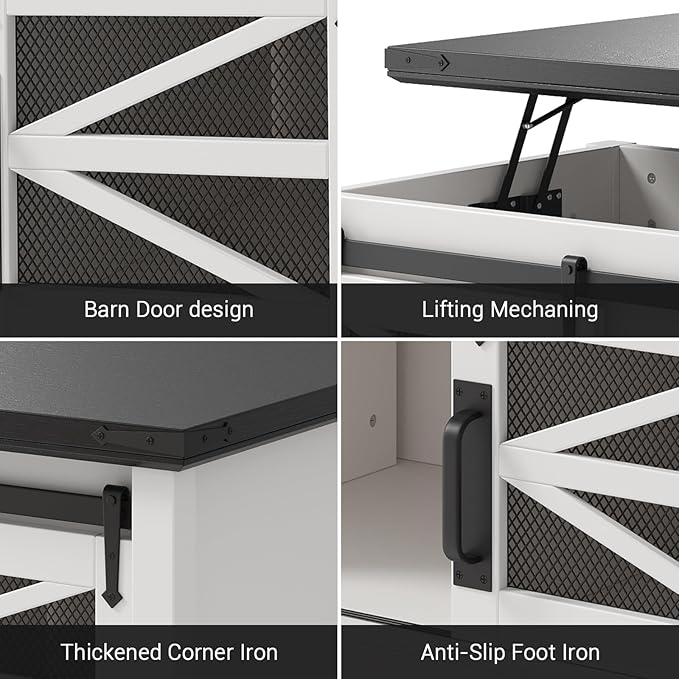 47.2" Lift Top Coffee Table, Hidden Storage Compartment, Lifting Tabletop - Image 5