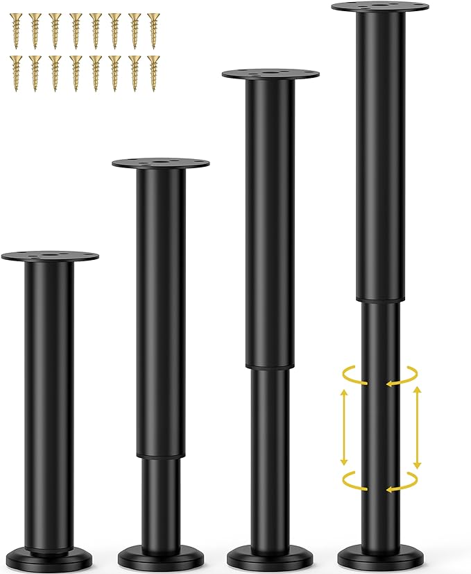 Wlrrcwdttc 4 Pcs Adjustable Bed Center Support Legs 10-17 inch by Wlrrcwdttc