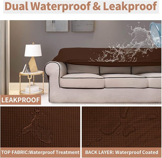 Easy-Going 100% Waterproof Loveseat Couch Cover, Dual Waterproof Sofa Cover - Image 3