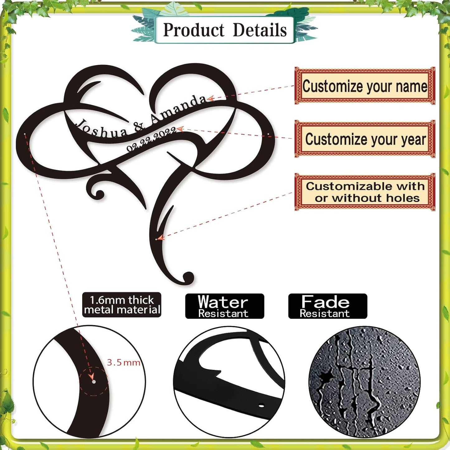 Custom Metal Name Sign, Personalized Last Name Metal Signs, Split Letter Monogram Sign, Porch Decorations Outdoor Metal Wall Art, First Name Custom Decoration, Wedding Gifts