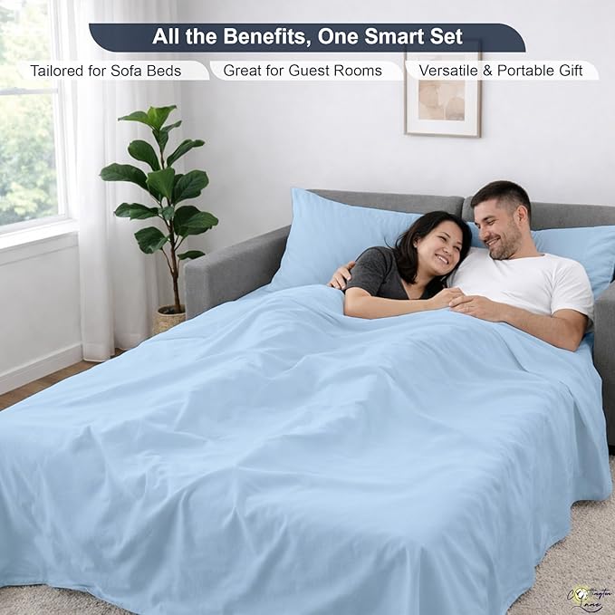 Cottington Lane Sleeper Sofa Sheets Queen Size, 4 Piece Premium Quality 100% - Image 6