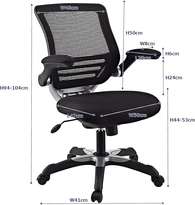 Modway Edge Mesh Back and Mesh Seat Office Chair In Black - Image 3