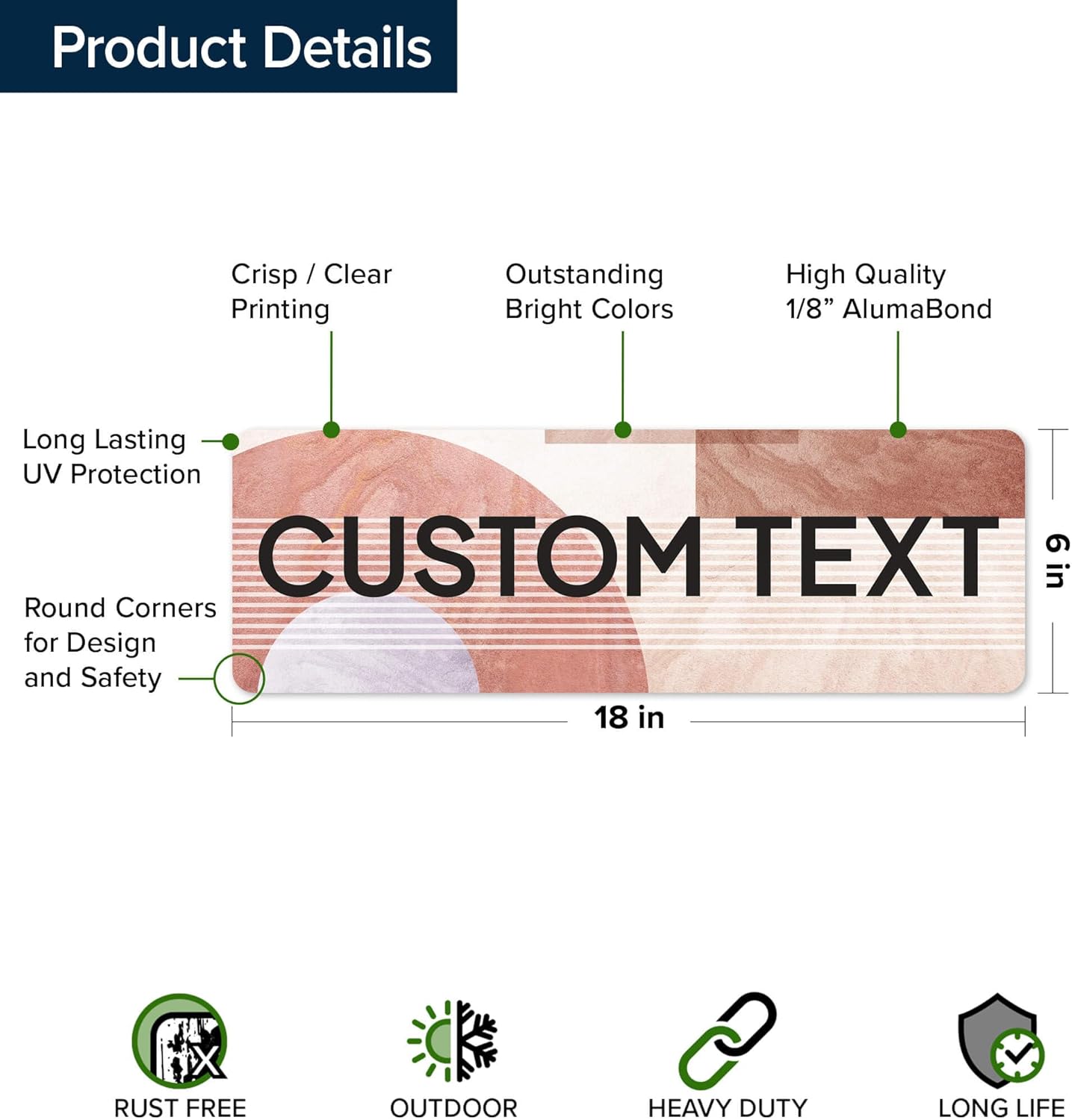 Custom Sign, Custom Street Sign, 11 Font Colors, 13 Font Styles, 4 Hole Options, 22 Sizes, 6x18 Inches, Rust Free DiBound, Fade Resistant, Made in USA by My Sign Center (Mid-Century Modern 2)