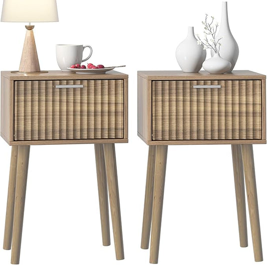 LAATOOREE Nightstands Set of 2, Small Size Side End Table, Bedside Table by LAATOOREE