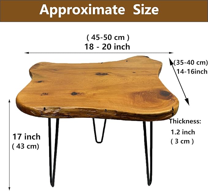 Live Edge Side Table, Solid Wood End Table - Image 2