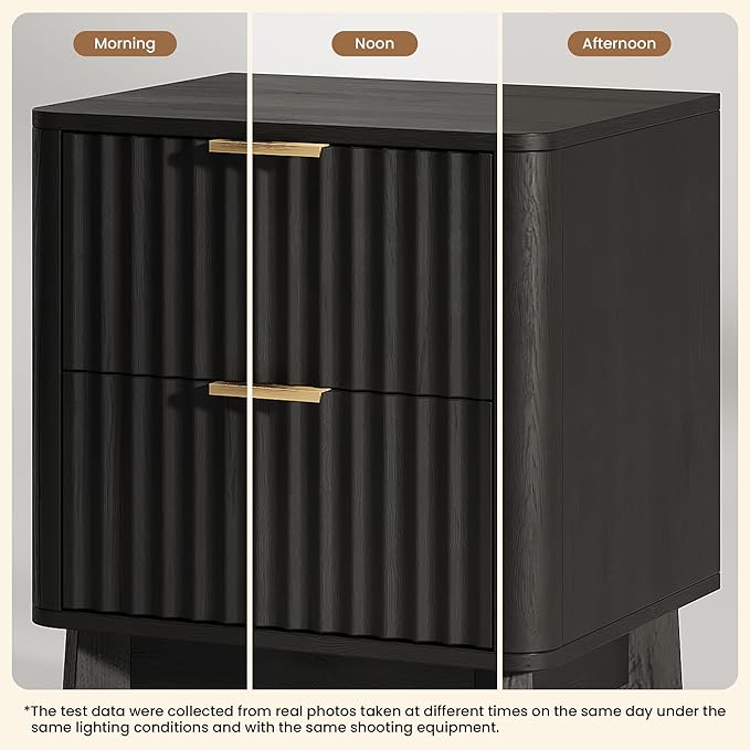 Fluted Nightstand, Modern End Table - Image 5